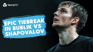 EPIC Tiebreak in Alexander Bublik vs Denis Shapovalov  Montpellier 2024 Highlights [upl. by Enoob]