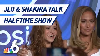 Jennifer Lopez Shakira Talk Super Bowl LIV Halftime Show l NBC 6 [upl. by Elsy62]