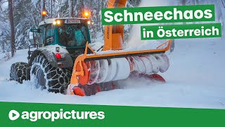 Winterdienst in Österreich mit Fendt Traktoren  Schneechaos 2019  Lener Hackgut GmbH [upl. by Ryann]