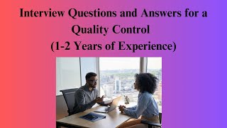 Interview Questions and Answers for a Quality Control 12 Years of Experience pharmainterview [upl. by Leirum]