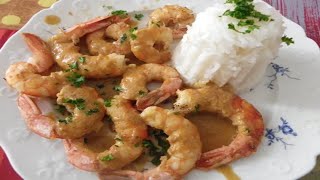 Recette  Gambas à larmoricaine [upl. by Anatnahs233]