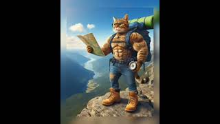 Devel mascular cat journey mountain climbing 🥰😯😯trending cutecat shoetsvideo [upl. by Anirpas]