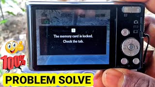 the memory card is locked check the tab problem solve  sony camera memory card locked [upl. by Tound538]