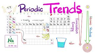 Periodic Trends  Atomic Radius Electronegativity Ionization Energy  Chemistry Series [upl. by Alyek476]