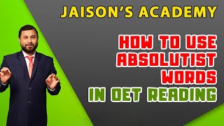 How to use absolutist words in OET reading [upl. by Noreh416]