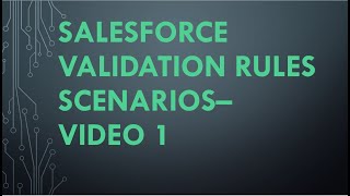 Salesforce Validation Rules Scenarios Video 1 [upl. by Ik]