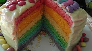 REGENBOGENTORTE  Rezept und StepbyStep Anleitung [upl. by Maura]