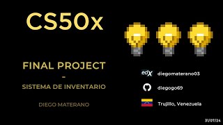 CS50x FINAL PROJECT  Sistema de Inventario  2024 [upl. by Kahn]