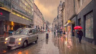 City of London ‘Saharan Dust Cloud’ Rainy Rush Hour Walk [upl. by Appleby]