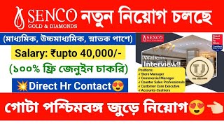 Senco Gold Job Vacancy 2024  Senco Gold Job Vacancy in Kolkata  Job in Kolkata  Job Vacancy 2024 [upl. by Nyvlem]