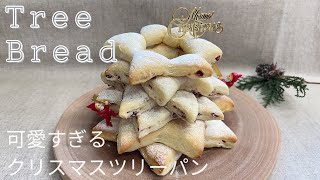 飾って食べれる！クリスマスツリーパン 作り方 How to make Christmas tree Bread [upl. by Ggerg]