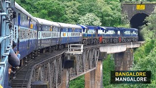 Dangerous amp Thrilling Train Journey  Bangalore  Mangalore  Indian Railways [upl. by Acemat723]