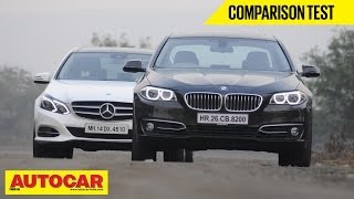 BMW 520d vs Mercedes Benz E250 CDi  Comparison Test  Autocar India [upl. by Dnomasor]