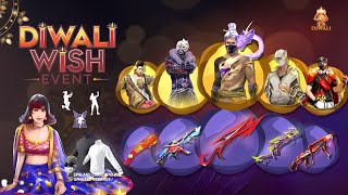 DIWALI WISH EVENT FREE FIRE 2024 PURPLE SHADE GOLDEN SHADE  FF NEW EVENT  FREE FIRE NEW EVENT [upl. by Kevan877]