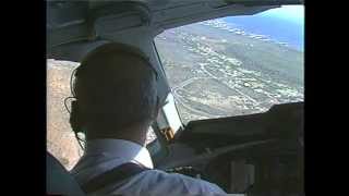 KLM MD11 COCKPIT VIEW  TURNING BASE  FINAL  LAND AT CURACAO TNCC [upl. by Aiela]