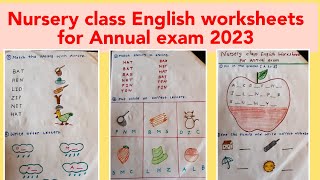 nursery class English worksheets for Annual Exam 2023 nursery class teaching [upl. by Garibald]