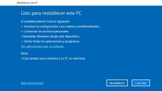 Cómo RESTABLECER Windows 10 a su estado Original sin tener que Formatear [upl. by Gerdy342]