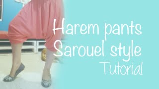 ♥ How to make harem pants sarouel style ☁ [upl. by Anirtik460]