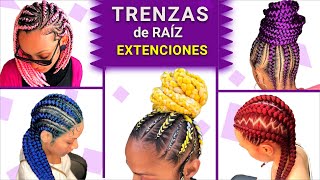 Cómo hacer TRENZAS DE RAÍZ con EXTENSIONES🎀 TRENZAS CON LANA o ESTAMBRE [upl. by Ainnet]