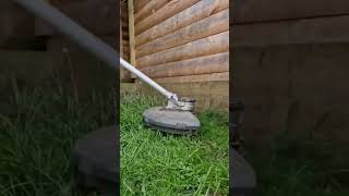 Stiga strimmer cutting long grass battery weed wacker string trimmer shorts lawncare asmr [upl. by Rainah462]