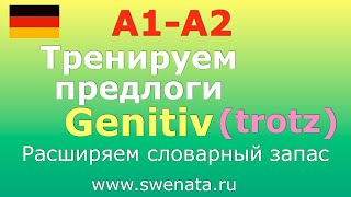 3 Предлоги родительного падежа Genitiv I В упражнениях I немецкийязык [upl. by Nilcaj]