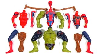 Merakit Mainan SpiderMan vs Siren Head toys vs Red Spiderman dan Hulk Smash  Avengers Action Toys [upl. by Tildy]