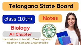 10th Class All Chapters of Biology Notes amp Important questions for Telangana State Board Ts scert [upl. by Aihsemat]