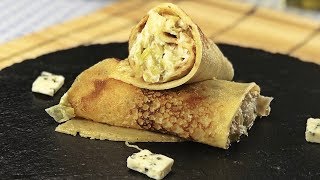 como hacer crepes salados rellenos receta fácil y rápida [upl. by Ulland851]