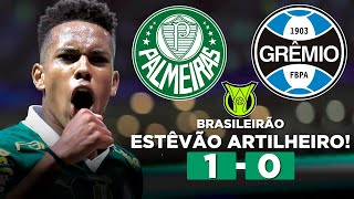 PALMEIRAS VENCE GRÊMIO COM GOL DE ESTÊVÃO E SEGUE NA BRIGA PELO BRASILEIRÃO PALMEIRAS 1 x 0 GRÊMIO [upl. by Nylitak]