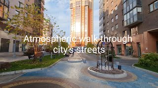 Atmospheric walk through citys streets  Krasnoyarsk 4k UHD [upl. by Fitz]