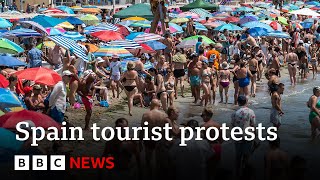 Spain set for protests over tourism  BBC News [upl. by Eldorado891]