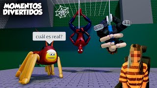 OBBY DE ARAÑA MOMENTOS DIVERTIDOS REVELO MI CARA ROBLOX [upl. by Leoj]