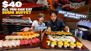 BEST All You Can Eat Sushi Buffet in Tokyo ft ooguiebimayo  40 Free Flow Sushi at Akihabara [upl. by Saibot]