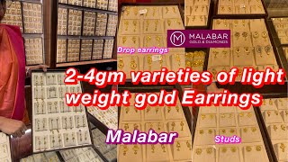 24gm very light wt varieties of gold earrings  Malabar light weight gold Earrings  EarringsGold [upl. by Xever862]