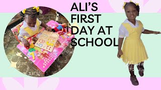 Ali’s first day  schoolshe didn’t cry as expected by many😂 [upl. by Wei]