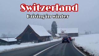 SWITZERLAND IN WINTER Driving from Hirzel to Ebikon [upl. by Eelaroc226]