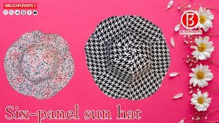 How To Make Sixpanel sun hat Sewing Tutorial Full Video [upl. by Donough]