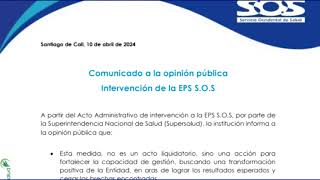 Supersalud intervino la EPS SOS [upl. by Aniuqahs694]