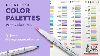 MILDLINER Color Palettes with JennysCrayonCollection  Zebra Pen [upl. by Bocaj]