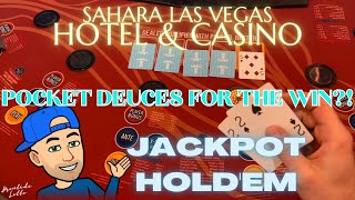 JACKPOT ULTIMATE TEXAS HOLDEM♦️♠️♥️♣️300 BUYIN SAHARA LAS VEGAS CAN MY DEUCES HOLD UP🍀 [upl. by Scherle]