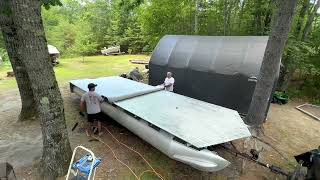 Pontoon Restoration Vinyl Flooring on Aluminum Deck [upl. by Sisenej447]