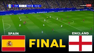 Spain Vs England  FINAL UEFA Euro 2024  Full Match All Goals  Realistic PES Gameplay [upl. by Tybalt]