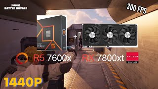 Fortnite AMD RX 7800XT  RYZEN 5 7600X Performance Mode Medium Hardware RAY TRACING 1440P [upl. by Ardnuat]