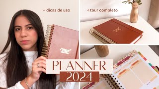 MEU PLANNER PERFEITO 2024  CAPA COURO TOUR COMPLETO E [upl. by Ecyt]