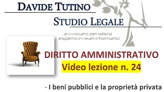 Diritto Amministrativo Video lezione n24  I beni pubblici e la proprietà privata [upl. by Abdella]