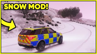 BRITISH POLICE MOD in GTAV but with SNOW GTAV LSPDFR [upl. by Norward]