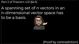 A Spanning Set of n Vectors in an ndimensional Vector Space [upl. by Ashraf]