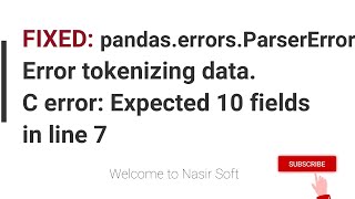 Solved Pandas Error Error tokenizing data C error Expected Fields in Some Line  pandasissue [upl. by Gnilrets]