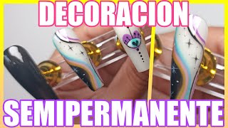 UÑAS DECORADAS CON ESMALTE SEMIPERMANENTE Y PAINTING GEL PASO A PASO 😍 [upl. by Arva]