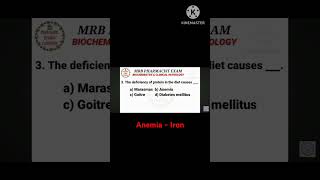 Rrb pharmacist exam Biochemistry  Protein deficiency disease  Marasmus  Kwashiorkar [upl. by Oremodlab]